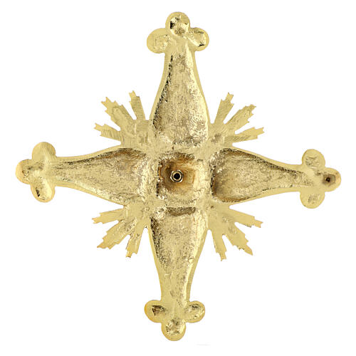 Croce per consacrazione in ottone fuso dorato 27x27 cm 3