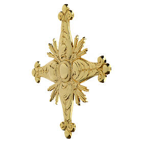 Cruz para consagração em latão moldado dourado 27x27 cm