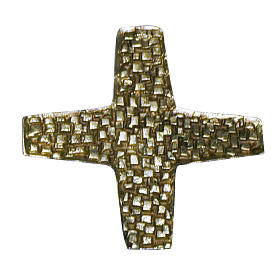 Consecration cross in golden cast brass 22x22cm