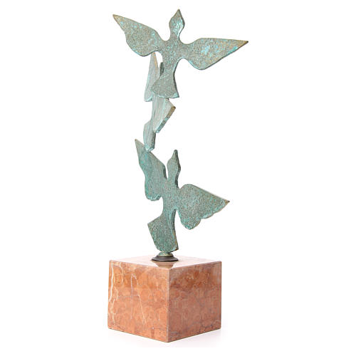 Composition of doves with marble base, 55cm 2