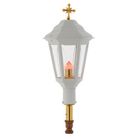 Procession lamp white colour with wooden handle 2 m s3