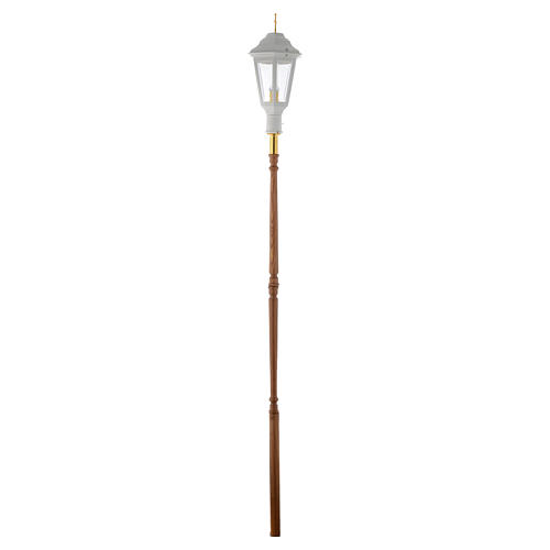 White Procession lamp with wooden a handle 2 m 5