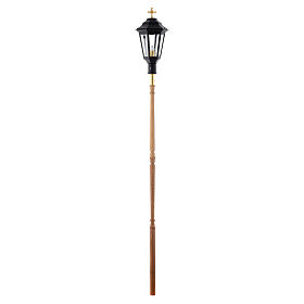 Procession lamp black colour with wooden handle 2 m s5
