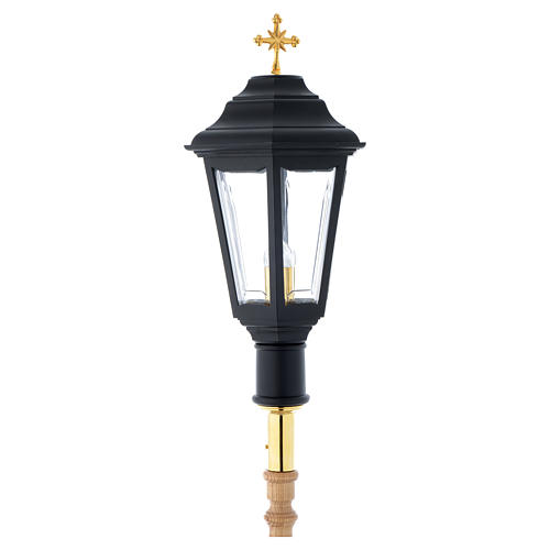Black Procession lamp with wooden handle 2 m 2