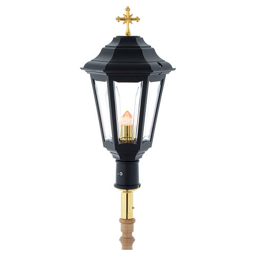 Black Procession lamp with wooden handle 2 m 3