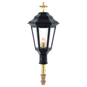Procession lamp black colour with wooden handle 2 m s3
