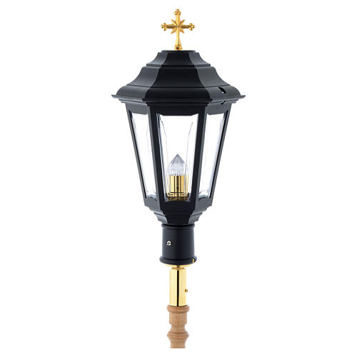 Black Procession lamp with wooden handle 2 m 1