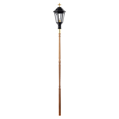 Black Procession lamp with wooden handle 2 m 5