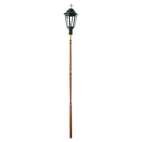Procession lamp green colour with wooden handle 2 m 5