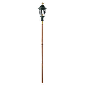 Procession lamp green colour with wooden handle 2 m s5
