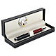 Pencil case with alluminium plate Holy Spirit dove and red roller pen s3