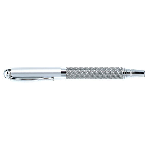Pudełeczko płytka aluminiowa Kłos Kielich Winogron długopis kulkowy srebrny 3
