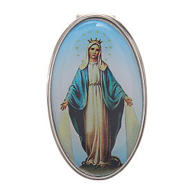 Our Lady of Miracles auto clip in metal and coloured resin 5x3 cm