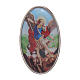 Saint Micheal auto clip in metal and coloured resin 5x3 cm s1