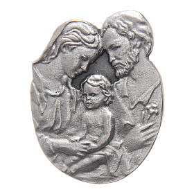 Holy Family auto clip in metal and coloured resin 5x3 cm
