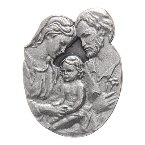 Holy Family auto clip in metal and coloured resin 5x3 cm 1