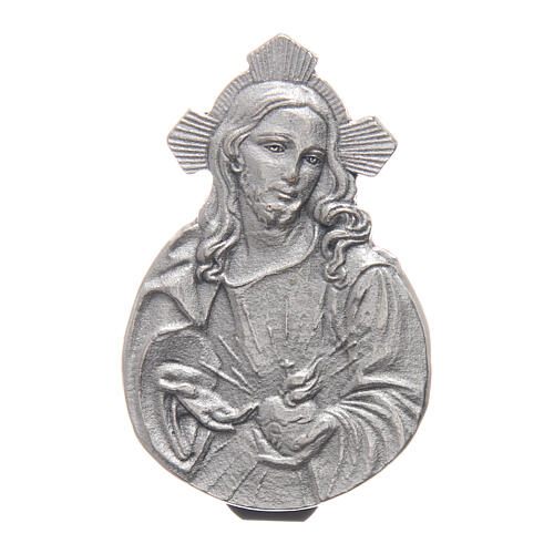 Clip Heiligstes Herz Jesu aus Metall, 5x3 cm 1