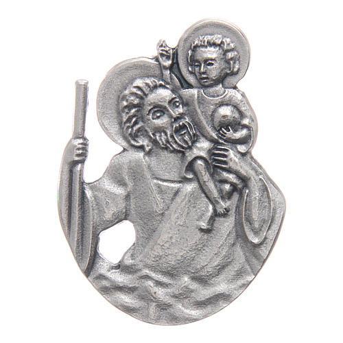 Saint Christopher auto clip in metal 5x3 cm 1