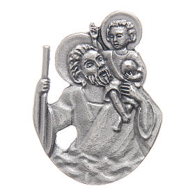 Saint Christopher auto clip in metal 5x3 cm
