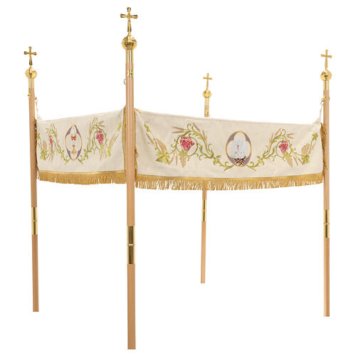 Processional canopy 160x200 in polyester with the IHS symbol and lamb 4