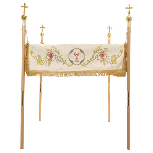 Processional canopy 160x200 in polyester with the IHS symbol and lamb 6