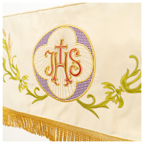 Processional canopy 160x200 in polyester with the IHS symbol and lamb 8