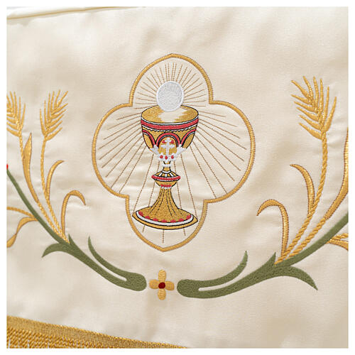 Processional canopy 130x160 with IHS, flowers and ears of wheat 3
