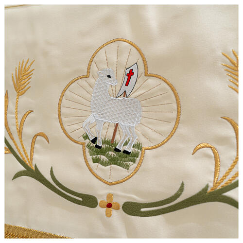 Processional canopy 130x160 with IHS, flowers and ears of wheat 8