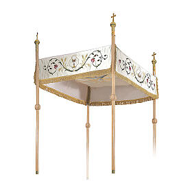 Processional canopy 130x160 with IHS, flowers and ears of wheat s1