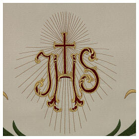 Processional canopy 130x160 with IHS, flowers and ears of wheat s2