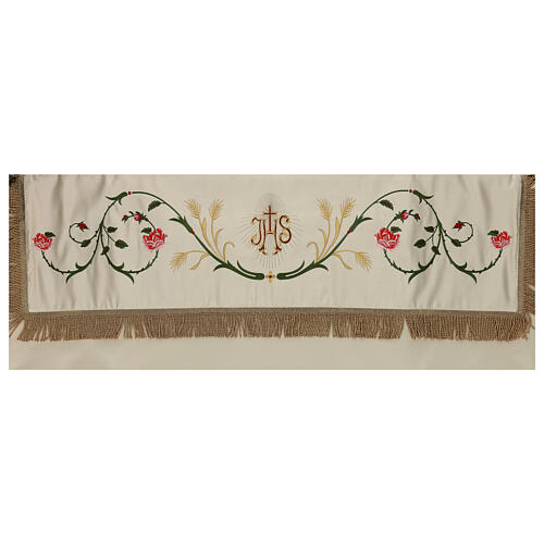 Processional canopy 130x160 with IHS, flowers and ears of wheat 4