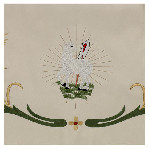 Processional canopy 130x160 with IHS, flowers and ears of wheat 7