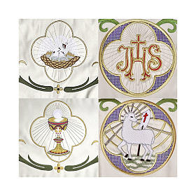 Accesorios varios liturgia: Baldaquino procesional 160x200 IHS flores y espigas Accesorios varios liturgia: Baldaquino procesional 160x200 IHS flores y espigas