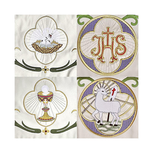 Processional canopy 160x250 with IHS, flowers and ears of wheat 2