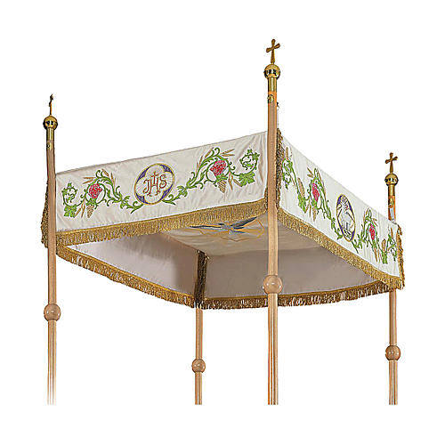 Processional canopy 130x160 with IHS, flowers and grapes 1