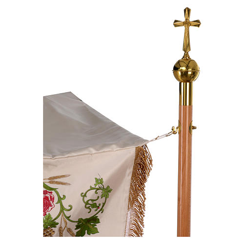 Processional canopy 130x160 with IHS, flowers and grapes 8