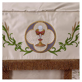 Baldaquino procesional 130x160 IHS flores y uva