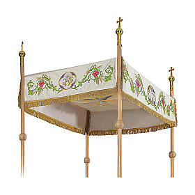 Processional canopy 130x160 with IHS, flowers and grapes s1