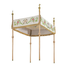Baldacchino per processioni 160x250 IHS fiori e uva