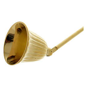 Candle extinguisher in golden brass with wooden handle s4