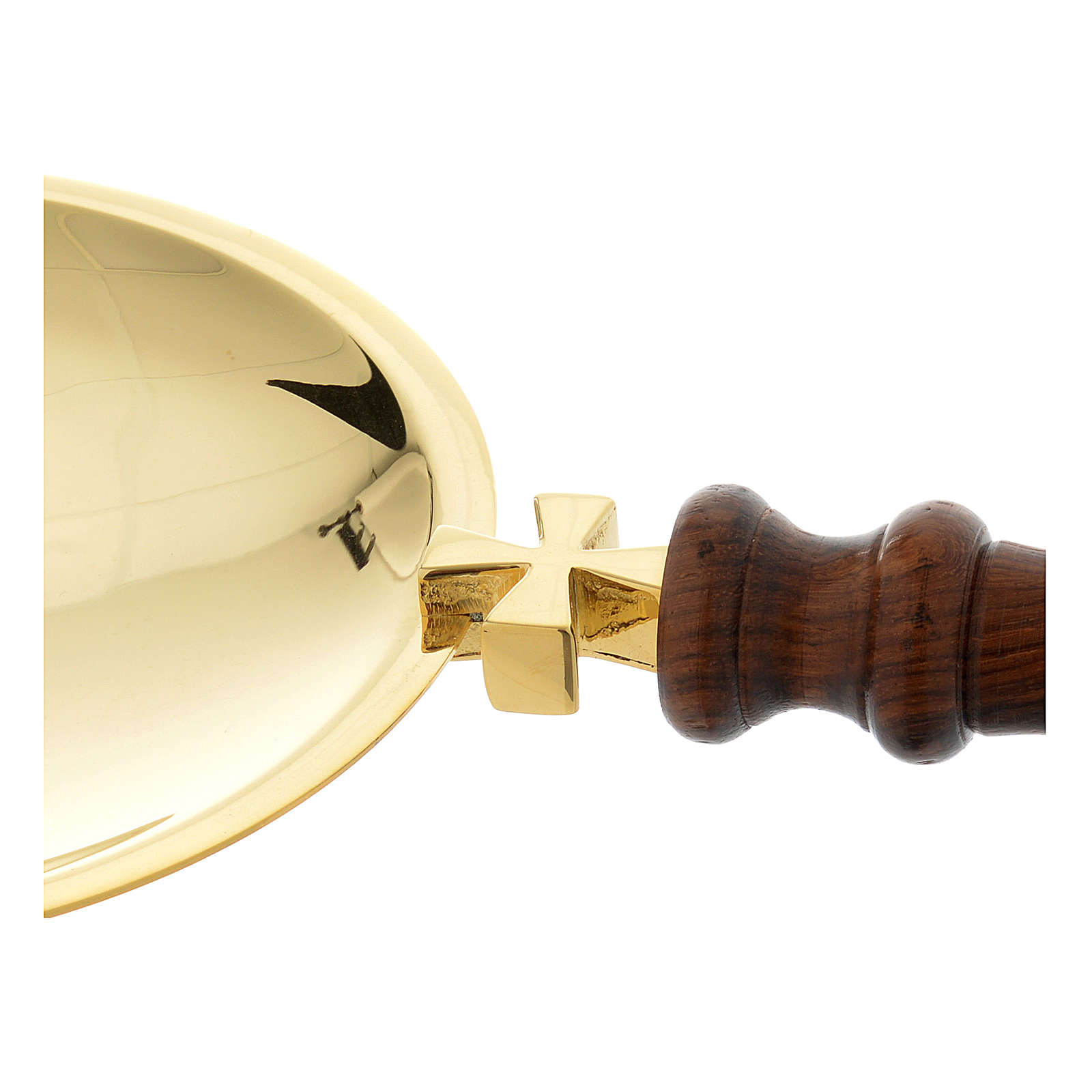 Communion paten in gold-plated brass with wooden handle | online sales ...