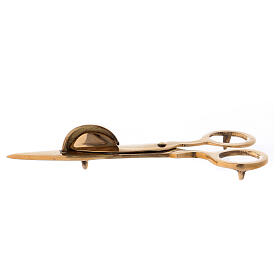 Candle scissors in antique golden brass 