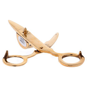 Antique gilded brass candle scissors 6 in s3