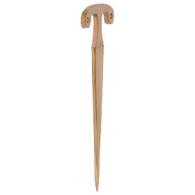 Accessory for piercing candles in golden brass 17 cm