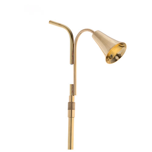 Extendible candle extinguisher in glossy golden brass 2