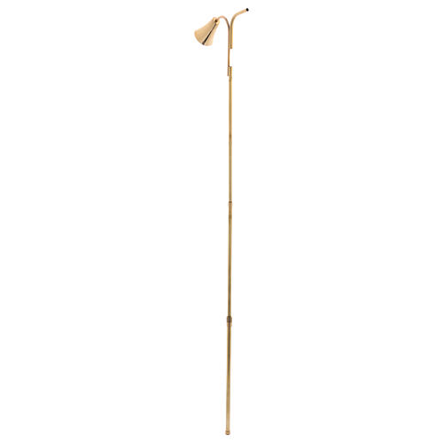Extendible candle extinguisher in glossy golden brass 5