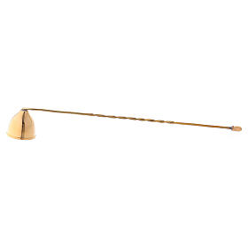 Gold plated brass candle snuffer 10 1/2 in