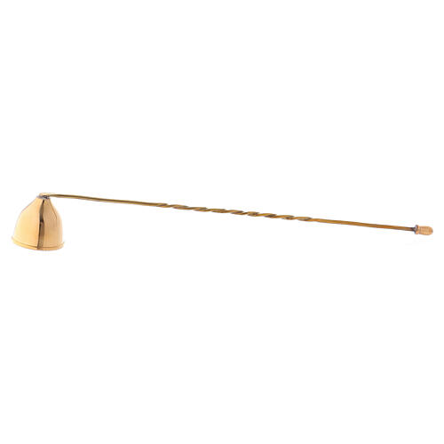 Gold plated brass candle snuffer 10 1/2 in 1