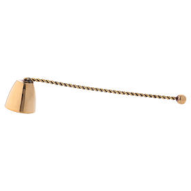 Candle extinguisher in golden brass 20 cm