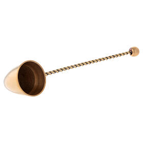 Gold plated brass candle snuffer 8 in